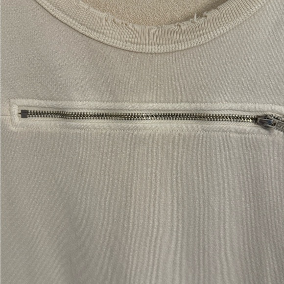 n:PHILANTHROPY Distressed Zip Detail Sweatshirt Cream Size S - Picture 3 of 9